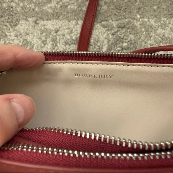 Burberry Crimson Leather Crossbody Bag - Picture 5 of 9